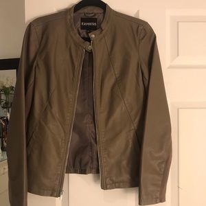 Express Brown Leather Jacket Size M